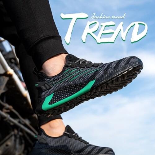 Upgraded Safety Shoes Men Steel Toe Cap Women Lightweight Work Shoes Breathable Protective Safety Shoes EU36-EU48