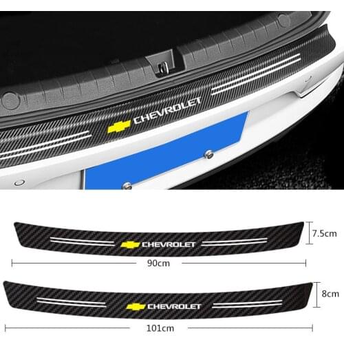 Car Tail trunk Rear Bumper Protector Carbon fiber Sticker For Chevrolet Colorado Cruze Captiva Malibu Trax Aveo Accessories
