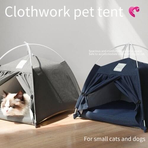 New Pet Products Removable Cat Bed The General Teepee Closed Cozy Hammock With Floors Cat Tent Pet Small Dog Accessories Product