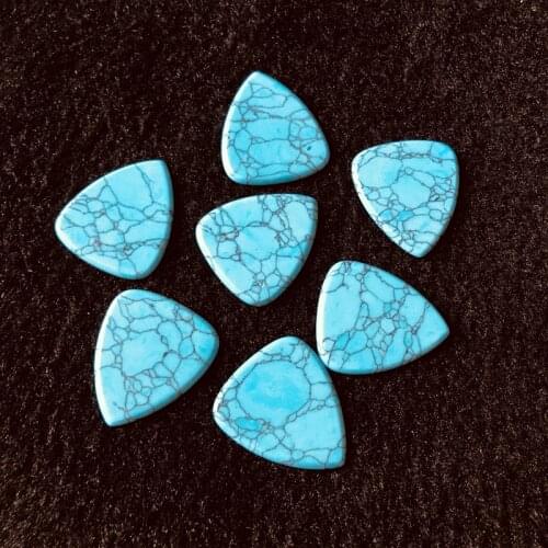 Wholesale 1pcs Stab Turquoises Magnesite Beads Guitar Pick,Stone Crystal Guitar Pick,"Round Tip"Stone Pendant Bead