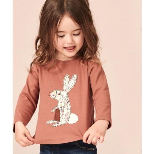 2-7 Years Children Kids Tops T Shirt New Spring Baby Boy Girls Long Sleeve Rabbits T Shirt Cotton Children Shirts Clothes