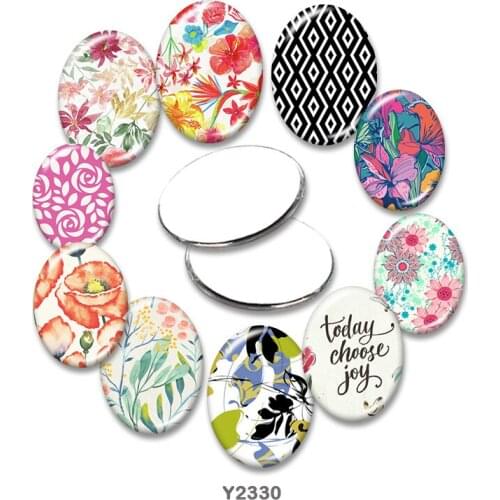 Flower Oval glass cabochon 13x18mm/18x25mm/30x40mm flat back Making findings TRY2330