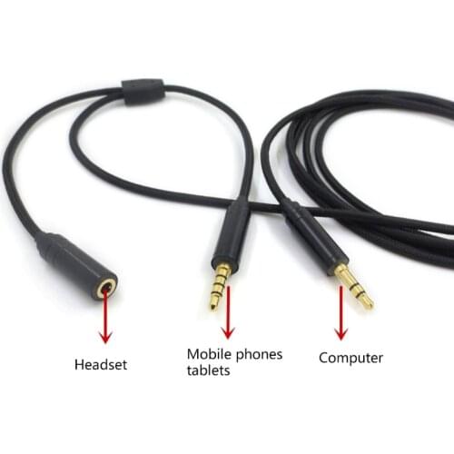 R2LB Chat Link Adapter Cable for 3.5mm 1 Female to 2 Male Adapter Cable for X Box One/PS4/Switch Gaming Accessories