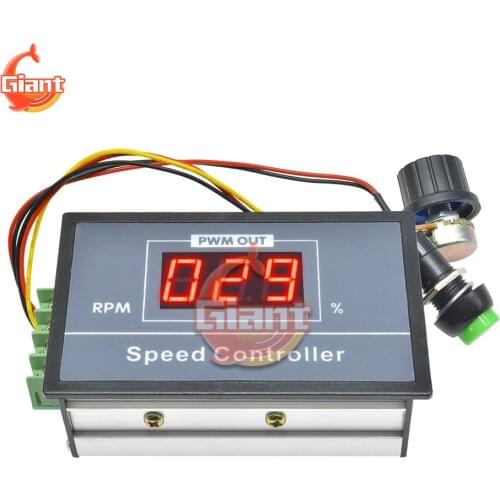 30A DC 6V-60V 12V 24V 48V PWM Motor Speed Controller Digital LED Display 0~100% Adjustable 15KHZ With Potentiometer Switch