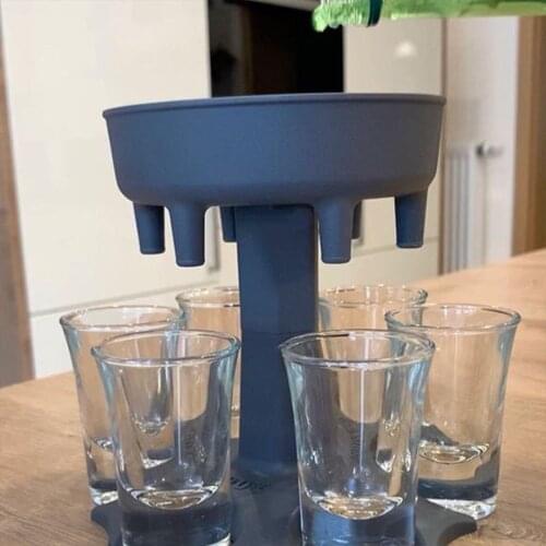 6 Shot Glass Dispenser Holder Party Beverage Drinking Games Bar Cocktail Wine Quick Filling Tool Carrier Caddy Liquor Dispenser