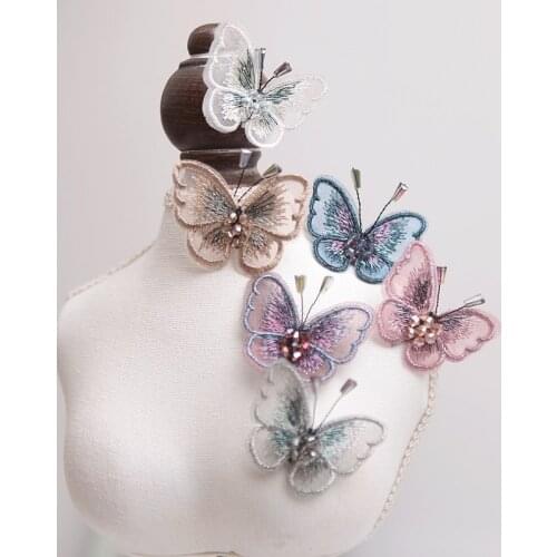 Embroidery Lace Patch Butterfly Patchwork Sew Cloth Stickers on Clothes DIY Handmade Applique for Clothing Decorative Badge