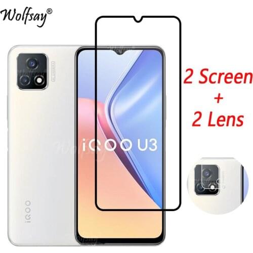Full Cover Tempered Glass For Vivo iQOO U3 Screen Protector For Vivo iQOO U3 Camera Glass For Vivo iQOO U3 U 3 Glass 6.58 inch