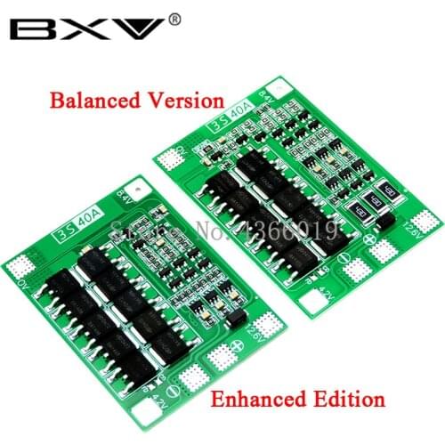 3S 40A Li-ion Lithium Battery Charger Protection Board PCB BMS For Drill Motor 11.1V 12.6V Lipo Cell Module Enhance/Balance
