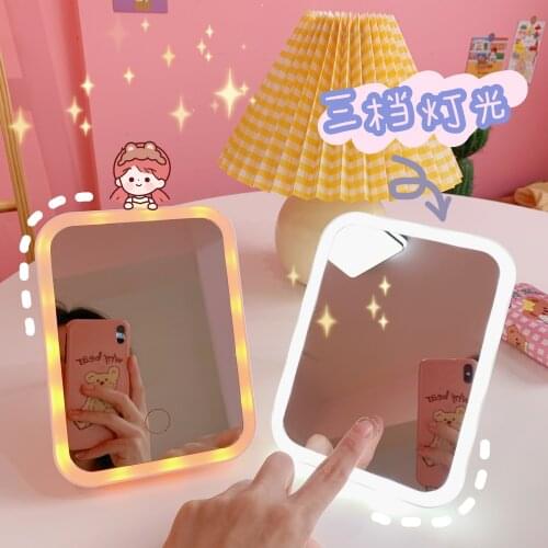 Makeup Mirror With Light Smart Desktop LED Cosmetic Mirror With Touch Dimmer Standing Table Vanity Mirror With LED Lights espejo