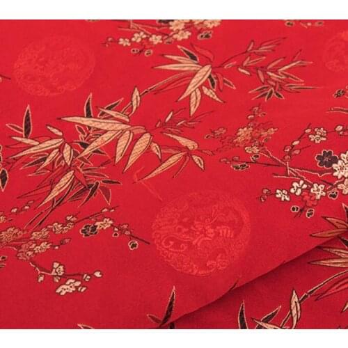 Brocade Silk Fabric Damask Jacquard Imitate Upholstery Apparel Costume Furnishing Curtain DIY Cloth Material