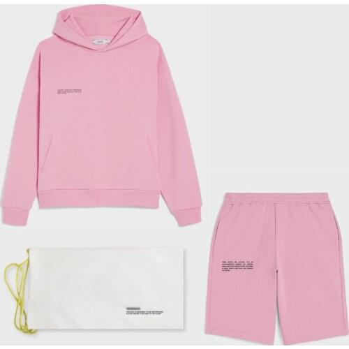 Lightweight Hoodies Sweatpants Two Piece Set Women 100% Cotton Casual Sweatshirt+Long Shorts Sweatsuit Outfits Jogger Tracksuit