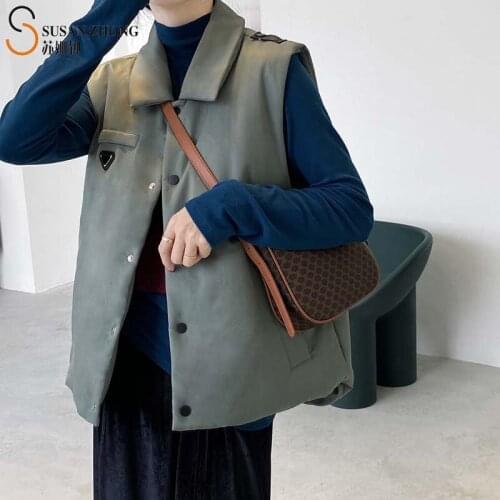 Women Winter Vests Female Waistcoat Sleeveless Ladies Single Breasted Covered Buttons Designed Patchwork Normcore Chic OL Autumn