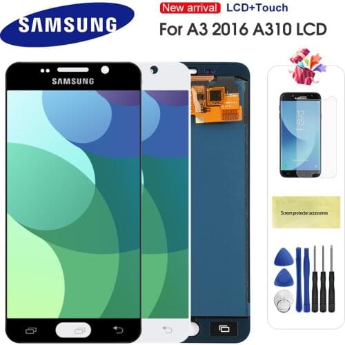 LCD For Samsung Galaxy A3 2016 A310 A310F A3100 LCD Display Touch Screen Digitizer Assembly For A3 A310 Can Adjust Brightness