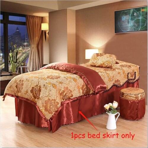 1pcs Floral Print Massage Table Bed Sheet Bed Shirt Skin-Friendly Beauty Salon SPA Treatment Bed Full Cover with Skirt