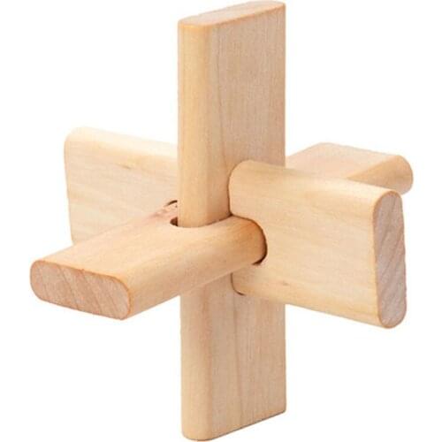 1pcs Simple 3D Wooden Puzzle Toys Game Kongming Lock Cube Brain Teasers Educational Toy for Kids Adults Building Kit Block Model