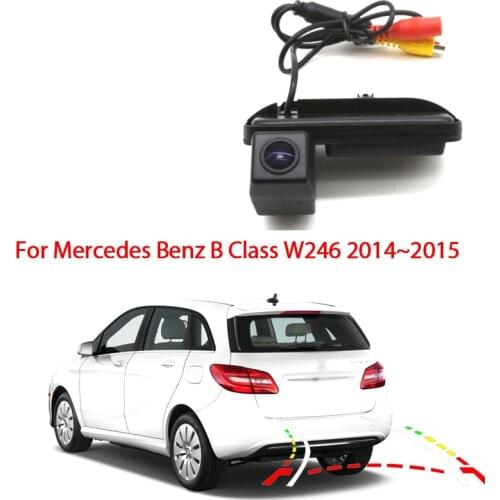 Car Trunk Handle Rear View Camera For Mercedes Benz B Class W246 2014~2015 CCD full HD night vision waterproof high quality