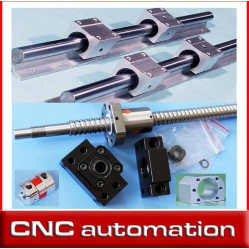 6 sets linear rail SBR16 L300/1000/1300mm+SFU1605-300/1000/1300mm ball screw+3 BK12/BF12+3 DSG16H nut+3 coupling for cnc