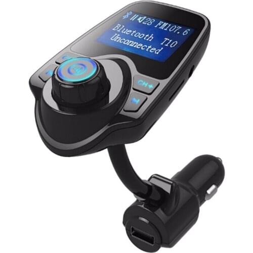 20Pcs/Lot T10 Bluetooth Car Kit MP3 Player Hands-free Call Wireless FM Transmitter Car charger Support Micro TF Card