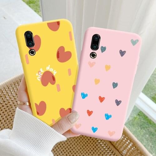 For Meizu 16s Case Protective Phone Shell Frosted Silicone Casing For Meizu 16s Color Heart-Shaped Soft TPU Back Cover