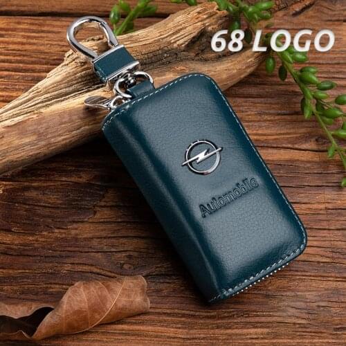 Geniue Leather Car Key Case Cover Wallet Bag For BMW Audi Mercedes Nissan Opel Toyota Honda Citroen Peugeot KIA Volkswagen Volvo