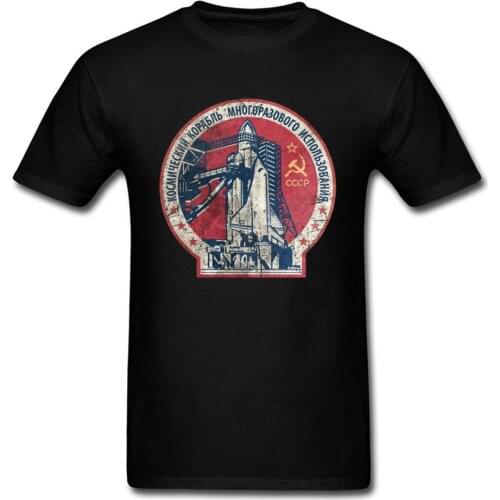 Black T-shirt 2019 Mens Tshirt Male T Shirts CCCP Tees C C C P Tops Custom Retro Vintage 80s 90s Cotton Clothes Punk Tees Space