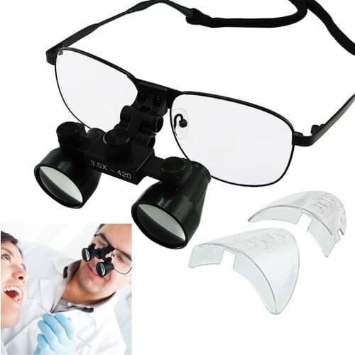 Surgical Medical 3.5x Magnification Power Galilean Style Dental Loupes Titanium Frame 420mm Working distance
