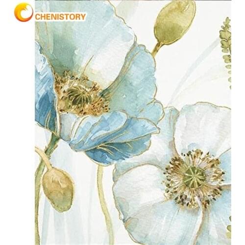 CHENISTORY Painting By Numbers For Adults 60x75cm Frame Flower Picture By Number Handmade Acrylic Pigment Drawing Wall Decor