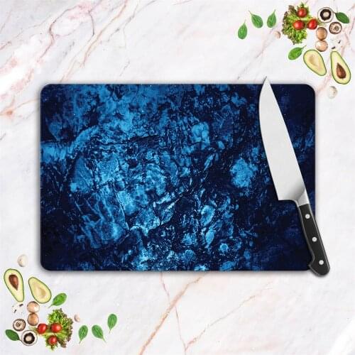Glass Cutting Board Blue Stone Looking Glass Cutting Deck Antibacterial Modern Kitchen design Stylish Touch
