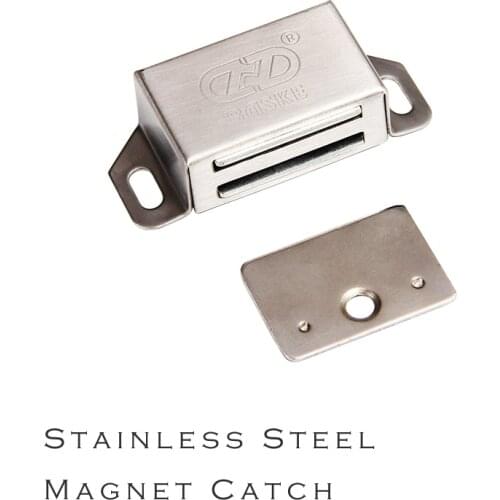 Stainless steel material brushed metal effect furniture door magnetic latch