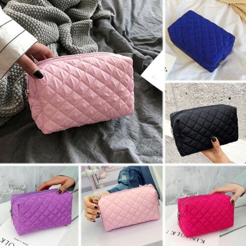 Multifunction Solid Cosmetic Bag Toiletry Zipper Makeup Case Pouch Travel Cosmetic Storage Bags Waterproof Nylon Cosmetic Holder
