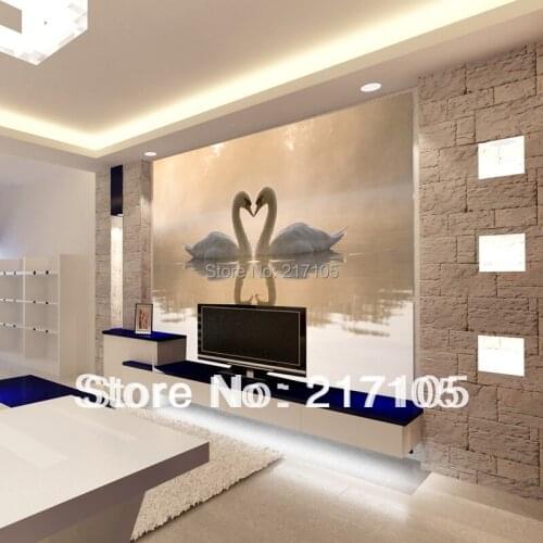 Custom 3D wallpaper murals for the living room room Swan kiss TV setting wall Home Furnishing decoration vinyl wallpaper