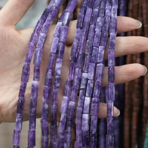 Natural Stone Agates Tiger Eye Stone Beads Rectangle Amethysts Scattered Beads For Jewelry Making DIY Bracelets Necklace 4x13mm