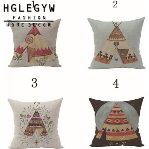 Tent Printed Pillow Case Throw Pillowcase Cotton Linen Printed Pillow Covers for Office Home Shipping