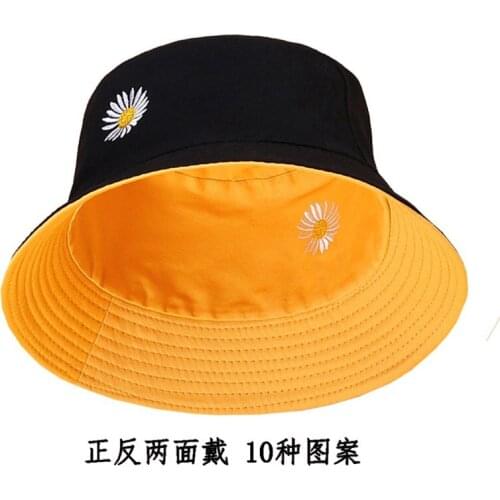 1pcs Spring women Bucket Hats Sunscreen sun cap Double-sided wear lady fisherman smile hat