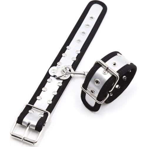 BDSM Bondage Sex Slave Adjustable Plastic Suede Handcuffs Wrist Ankle Chain Shackles Novel Restraints Sex Toys For Couples