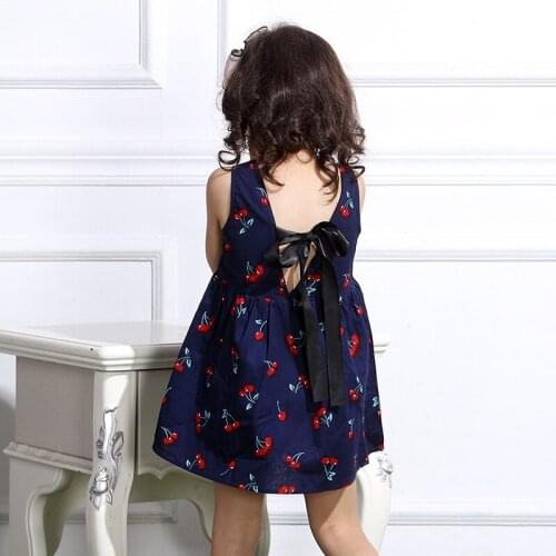 Girls Princess Dress Summer Kids Dresses for Girls Print Backless A-Line Kids Ruffles Princess Dresses For Little Girls 2 4 5 6