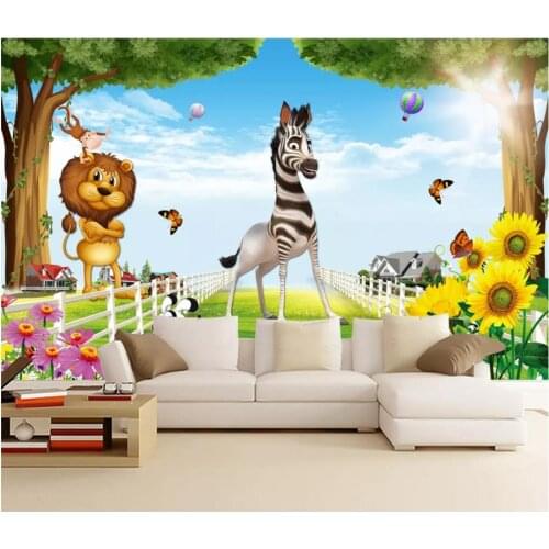 Custom photo wallpaper 3d wallpaper for walls 3 d Fresh and beautiful scenery murals cartoon childrens room decoration painting