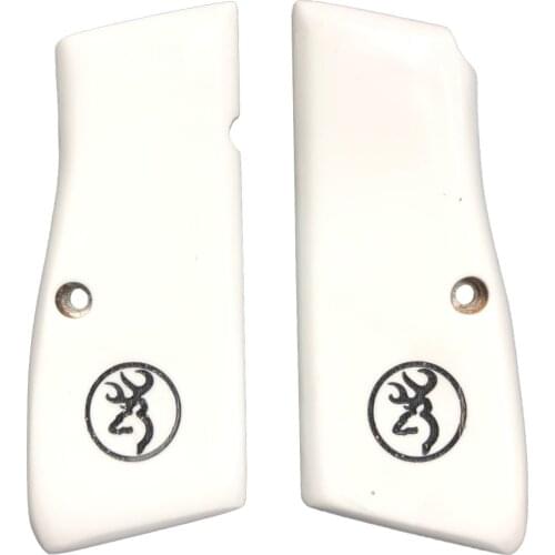 Belgium Browning Hp 14'lü Ivory Color Custom Serial Grips Mod17