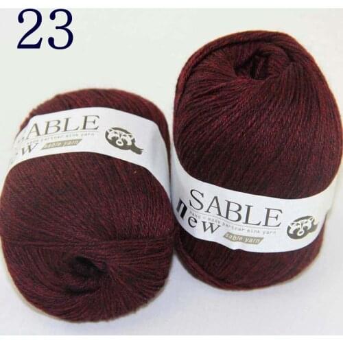Sale 2*50gr Super Soft Pure Sable Cashmere Wrap Shawls Hand Knit Wool Crochet Yarn 243-23 Wine
