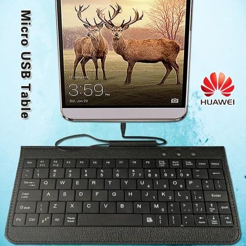 Anti-fingerprint Wired Keyboard for Huawei Honor Play/Tab 2/Tab 5/MediaPad 7 X1 X2/M1 M2 M3 M5/T1 T2 T3 Tablet Keyboard+Bracket
