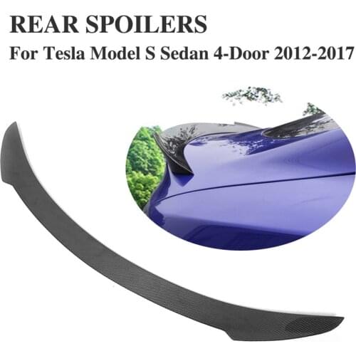 Real Carbon Fiber Rear Trunk Wing Spoiler for Tesla Model S Sedan 2012 - 2019