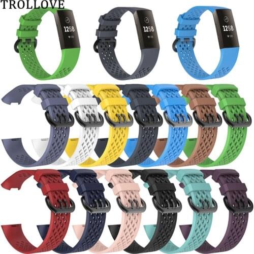 Silicone Strap For Fitbit Charge 3 Breathable Watch Band for Fitbit charge 3 Strap Smart Bracelet Watchband Wristband Bracelet