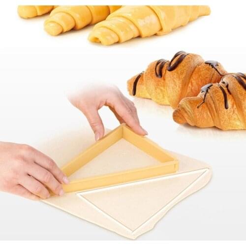DIY Foldable Triangle Bread Baking Mold Spiral Croissants Cookie Pastry Cake Fondant Making Tool Cake shop Kitchen Accessories