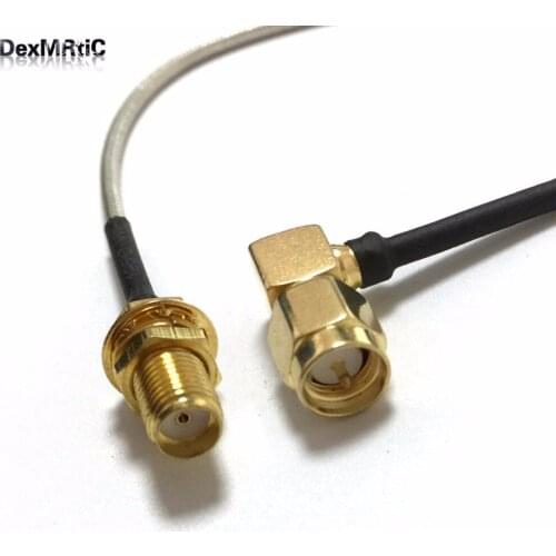 SMA Male Right Angle to SMA Female Jack Nut flexible Cable Adapter RG405.086" 20cm 8"/50cm/100cm NEW wholesale price
