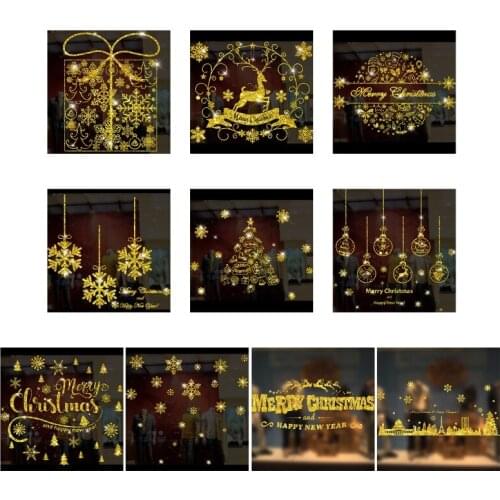 Static Christmas Window Stickers Christmas Decoration Halloween Wallpaper Glass