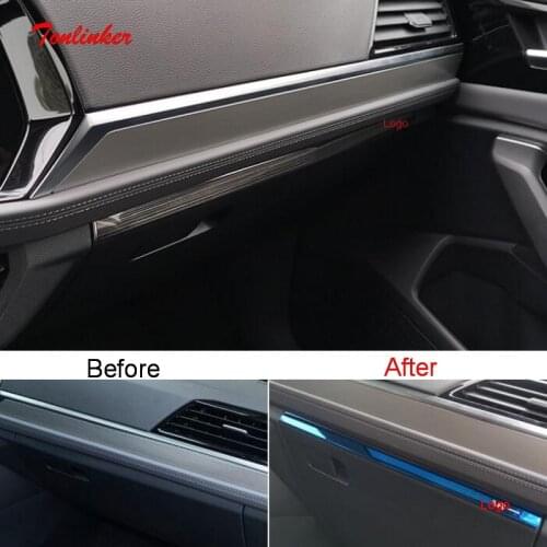 Tonlinker Interior Gloves Storage Box Cover Stickers for Volkswagen Jetta MK7 2019-20 Car Styling 1 PCS Metal Cover Stickers