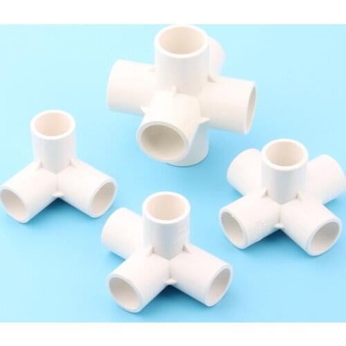 32mm Inner Dia. White PVC Connectors NuoNuoWell Lawn Flower Irrigation Pipe Connector Tee Cross Five-way Six-way Joints
