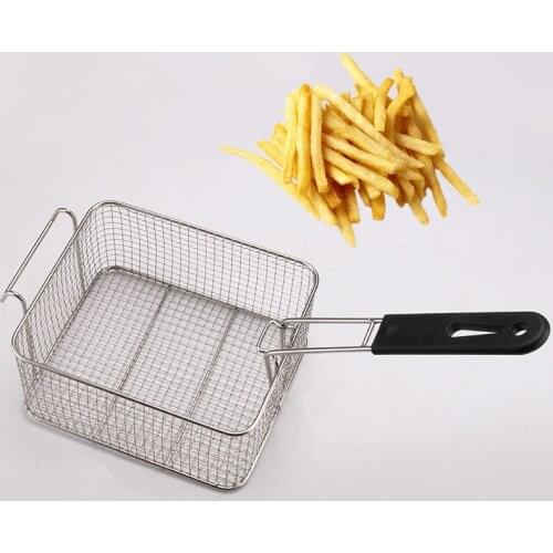 Detachable Basket Fried Chicken Baskets Frenchfries Pot Mech Basket Large Kitchen Tool Stainless Steel Restaurant tableware 1pcs