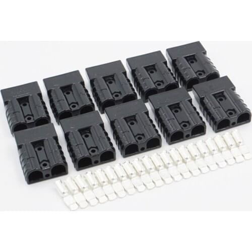 10sets/lot 600V 50A SB50 Plug Connector Double Pole copper Contacts Solar Panels Caravans Battery T Handle Anti dust cover