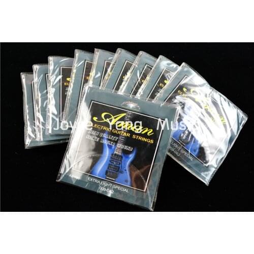 10 Sets of Aman AE190/200 Electric Guitar Strings 1st-6th Strings 009-042(010-046) Extra Light Special Strings Wholesales